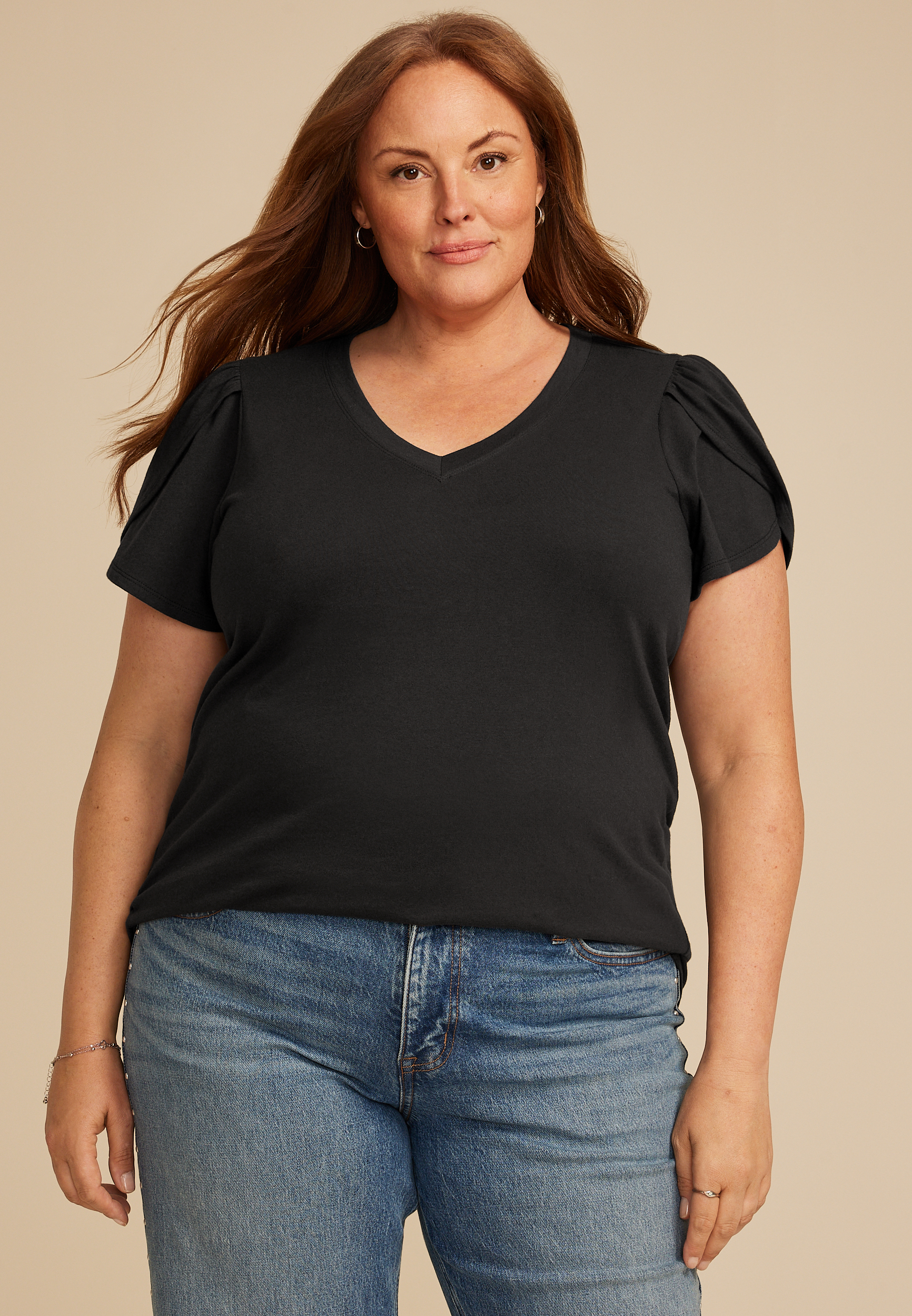 Plus Size 24/7 Holland Tulip Sleeve Tee