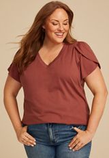 Plus Size 24/7 Holland Tulip Sleeve Tee, C8065, small