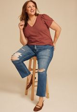Plus Size 24/7 Holland Tulip Sleeve Tee, C8065, small