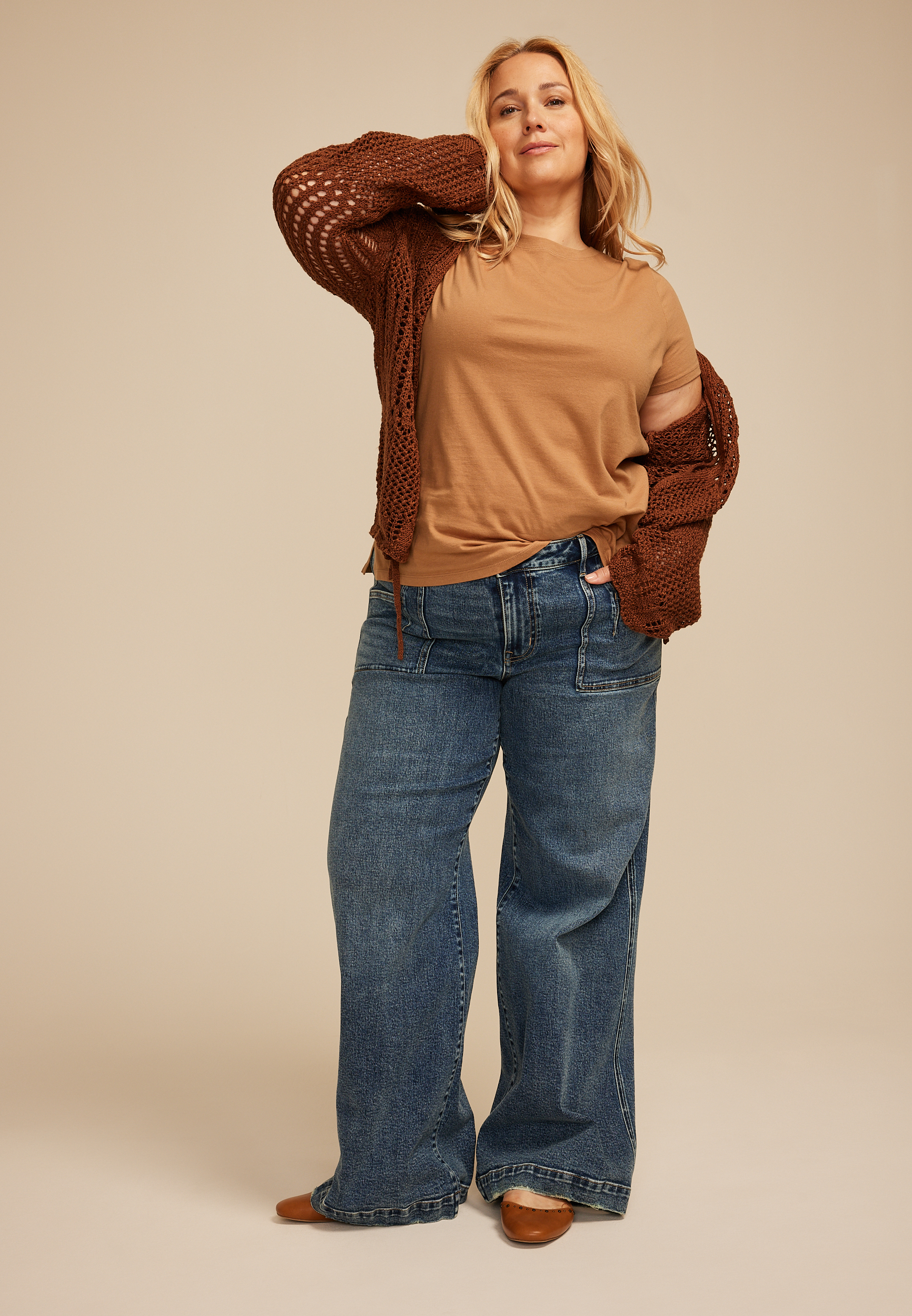 Plus Size 24/7 Dawson Crew Neck Tee, CORK, large