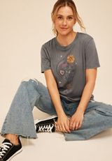 Be The Light Floral Oversized Fit Graphic Tee, C829, small