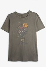 Be The Light Floral Oversized Fit Graphic Tee, C829, small