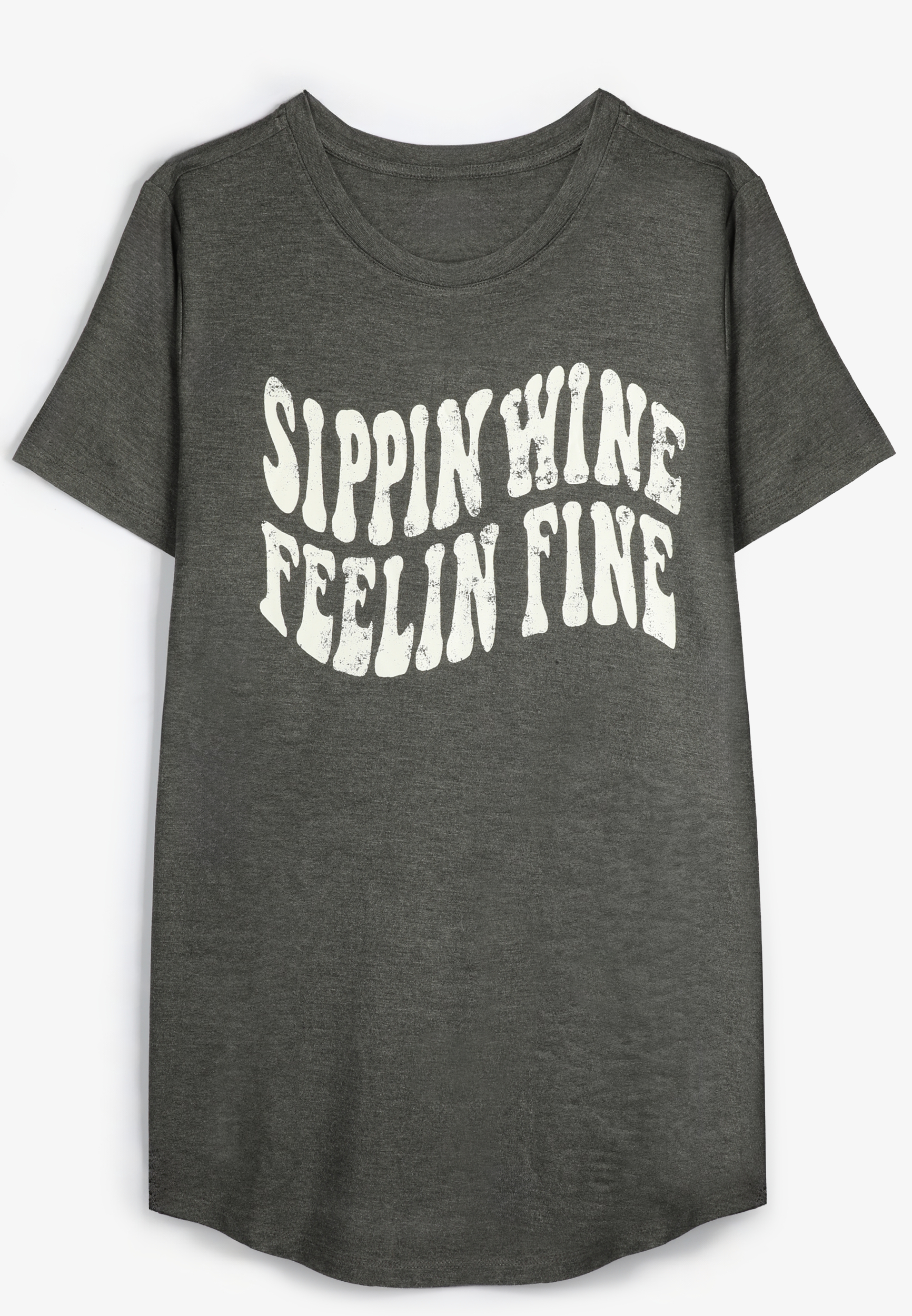 Plus Size Sippin Wine Feelin Fine Classic Fit Graphic Tee, , large