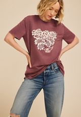 Floral Aerosmith Oversized Fit Graphic Tee, C830, small
