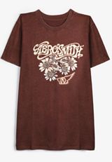 Floral Aerosmith Oversized Fit Graphic Tee, C830, small