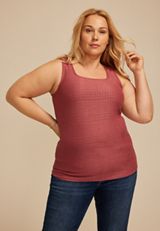 Plus Size Textured Sweater Tank Top, C9585, small