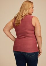 Plus Size Textured Sweater Tank Top, C9585, small