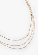 Gold Dainty Triple Layered Necklace, C605, small