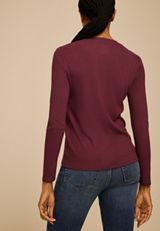 24/7 Ada Ribbed Long Sleeve Tee, TAWNY PORT, small