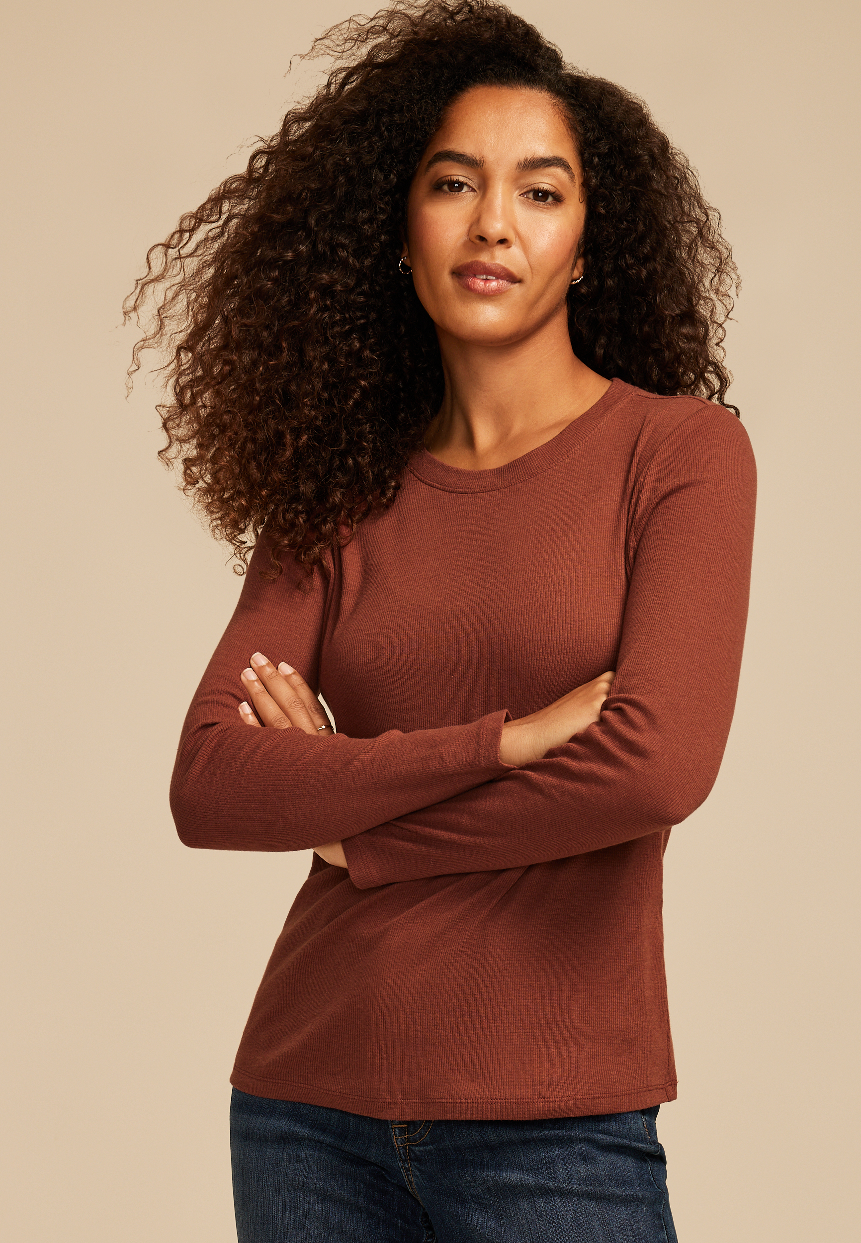 24/7 Ada Ribbed Long Sleeve Tee