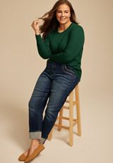 Plus Size 24/7 Ada Ribbed Long Sleeve Tee, C1037, small