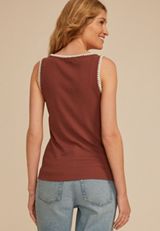 Whipstitch Embroidered Tank Top, C8065, small