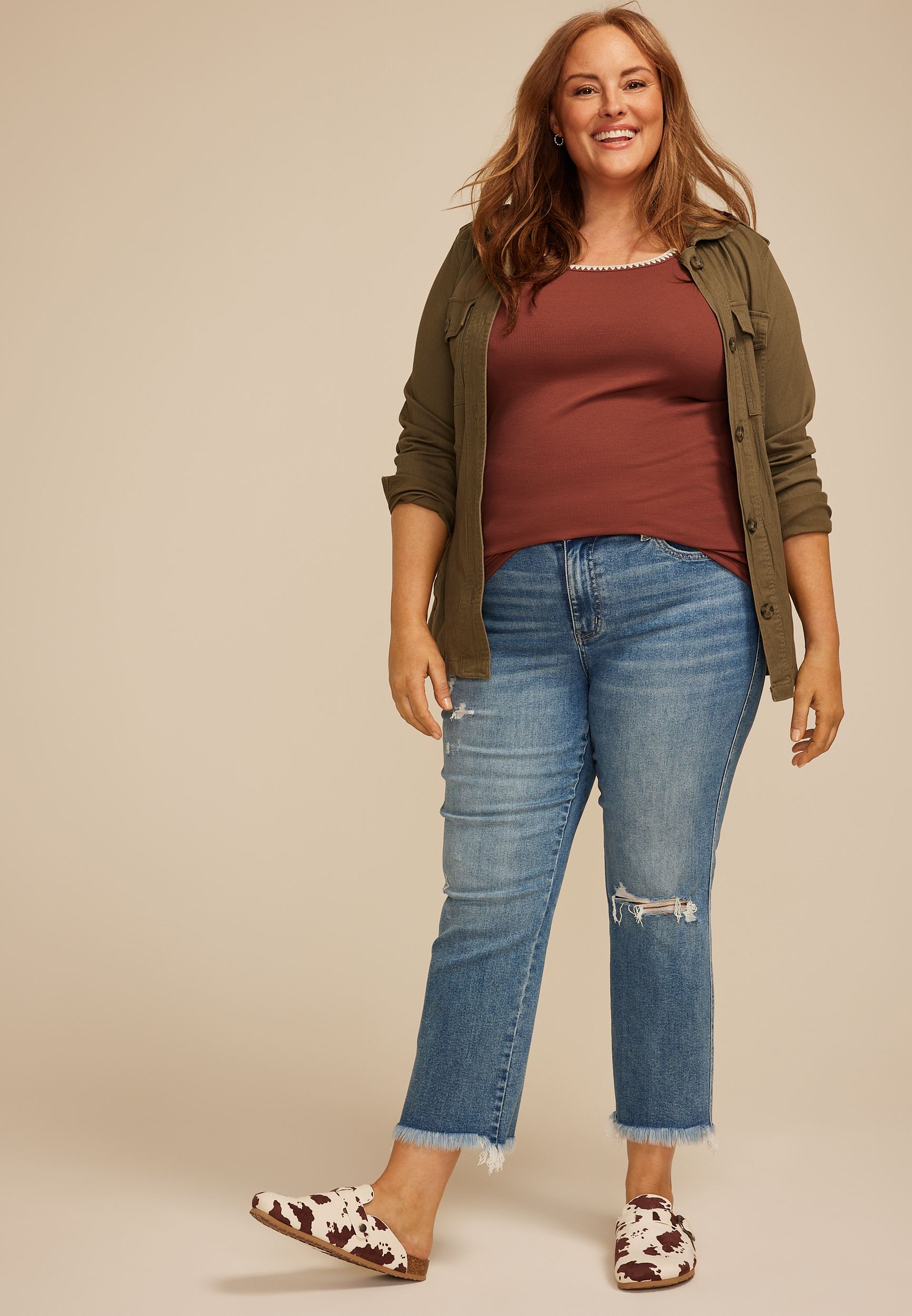 Plus Size Whipstitch Embroidered Tank Top, C8065, large