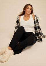 Plus Size PowerStretch High Rise Flare Legging, C106, small