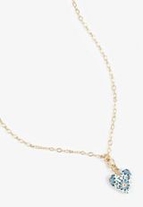 Colorful Floral Ceramic Heart Pendant Necklace, GOLD, small