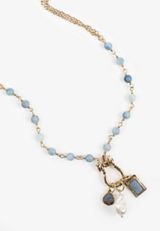 Dusk Sky Beaded Charm Cluster Necklace, C605, small
