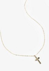 Classic Gold Cross Pendant Necklace, GOLD, small