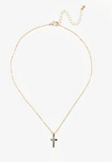 Classic Gold Cross Pendant Necklace, GOLD, small