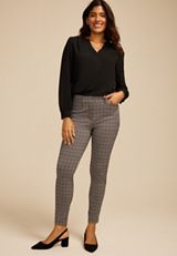Houndstooth Ponte Skinny Pant, C3681, small