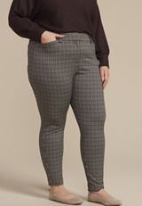 Plus Size Houndstooth Ponte Skinny Pant, C3681, small