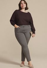 Plus Size Houndstooth Ponte Skinny Pant, C3681, small