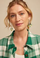 Game Day Green And Yellow Beaded Teardrop Earrings, MULTI, small