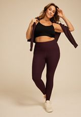 Plus Size Soft Rib High Rise Legging, C1229, small