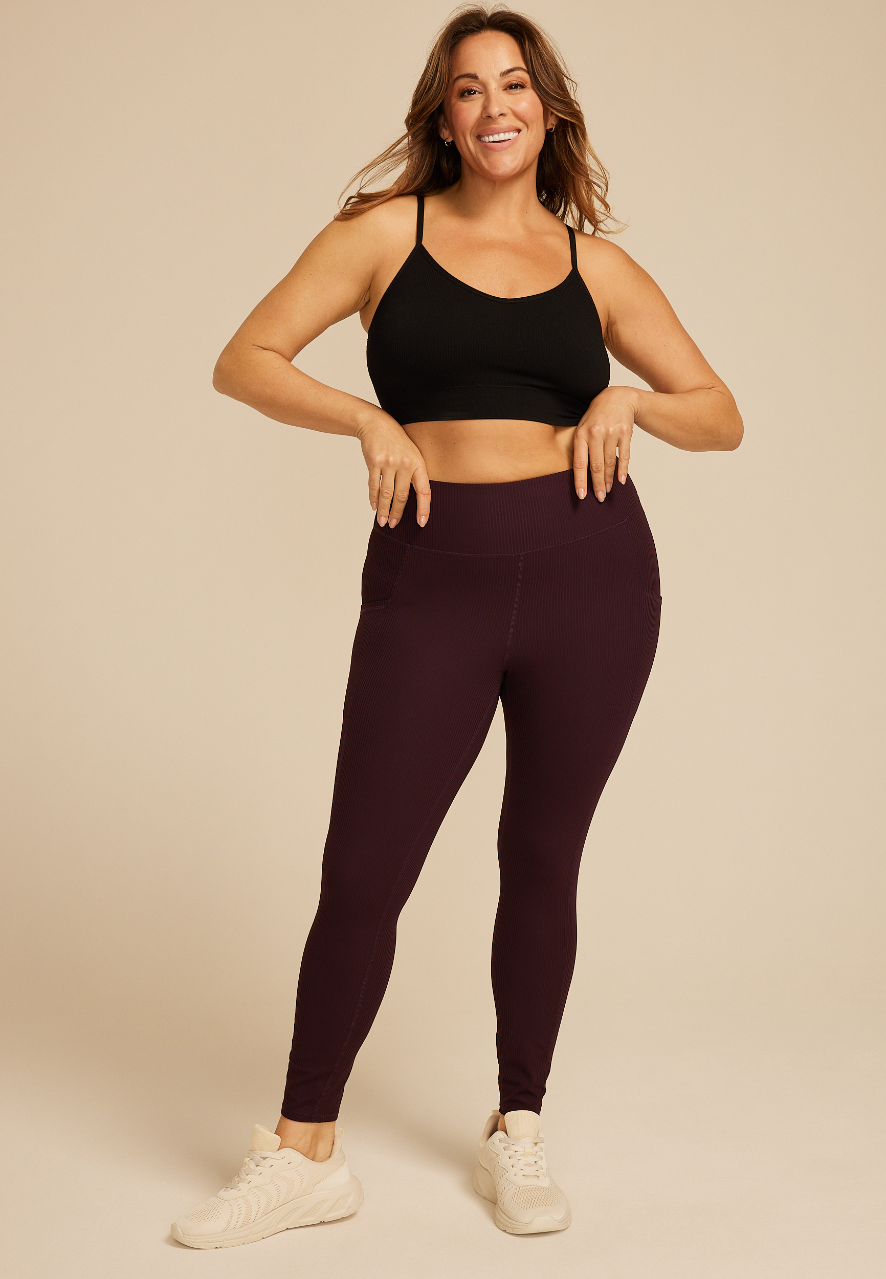 Plus Size Soft Rib High Rise Legging