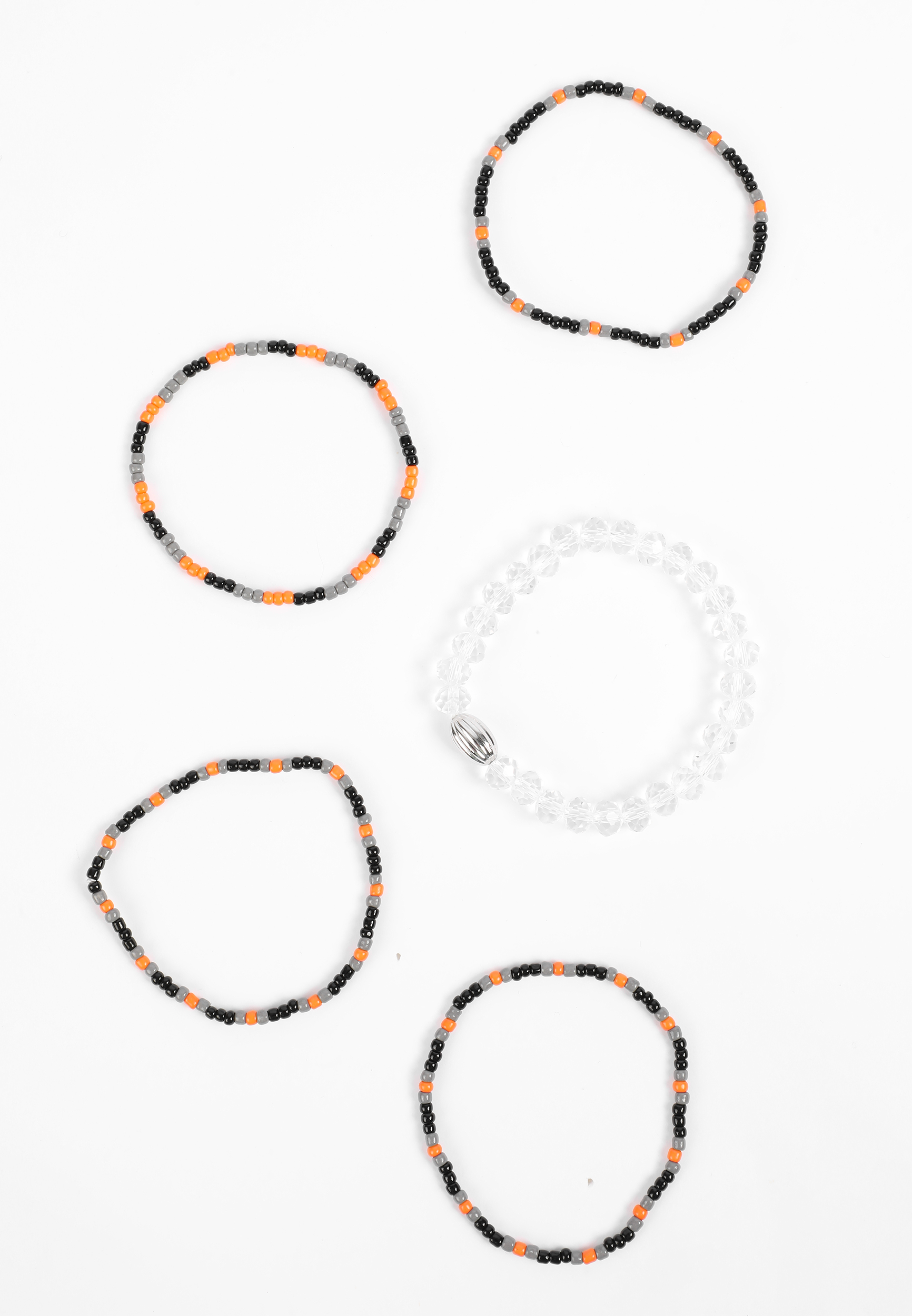 Game Day Black And Orange Stretch Bracelet Set, MULTI, large