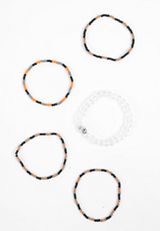 Game Day Black And Orange Stretch Bracelet Set, MULTI, small