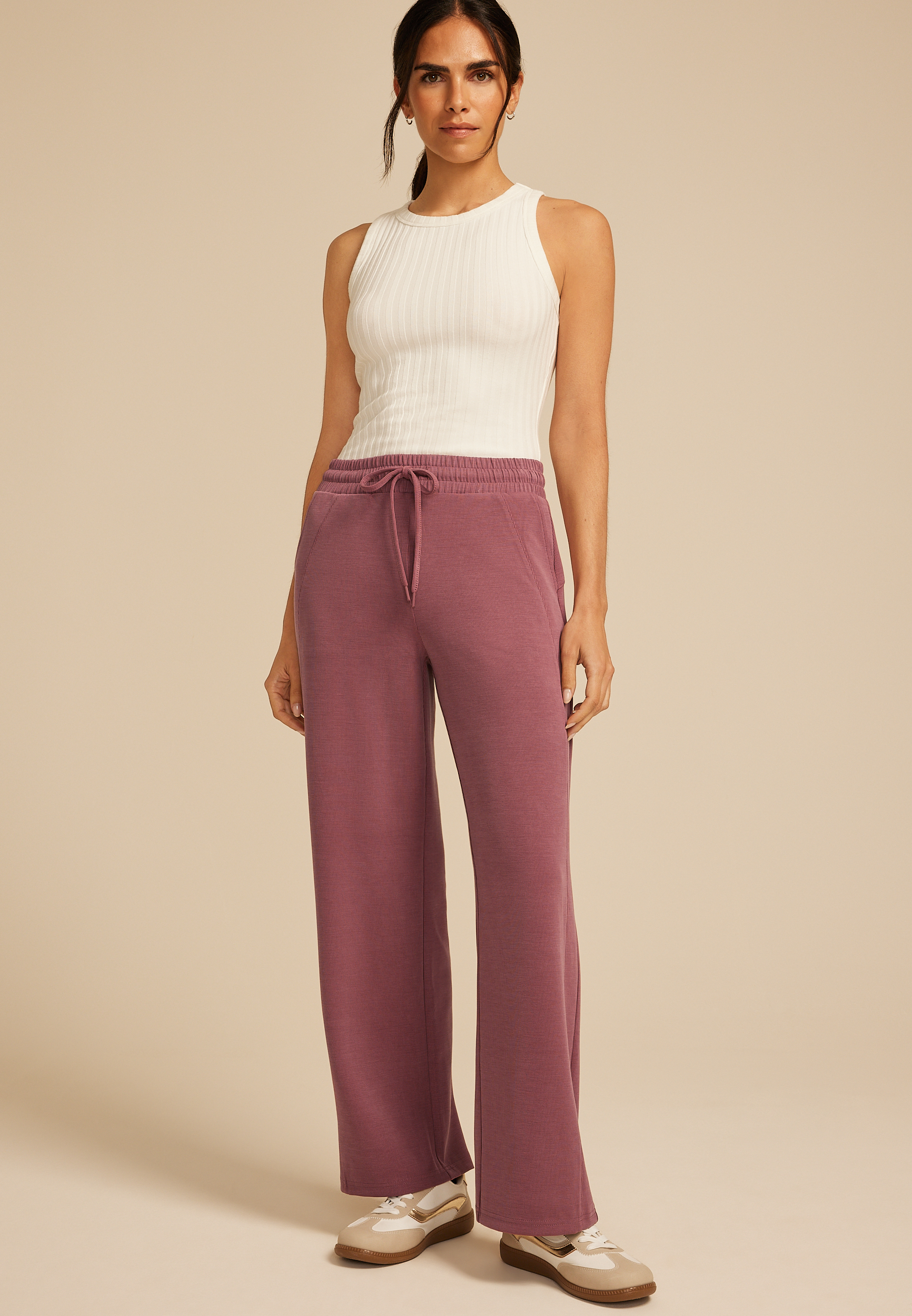 Cloud Scuba Knit Ribbed Wide Leg Sweatpant