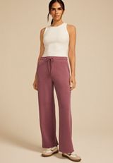 Cloud Scuba Knit Ribbed Wide Leg Sweatpant, C6578, small