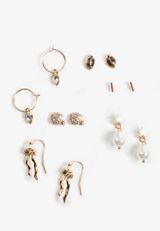 6 Pack Gold Game Day Earring Set, GOLD, small