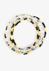 Game Day Black And Yellow Stretch Bracelet Set, MULTI, small