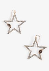 Game Day Rhinestone Star Earrings, GOLD, small