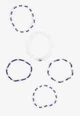 Game Day Navy Blue And White Stretch Bracelet Set, C1524, small