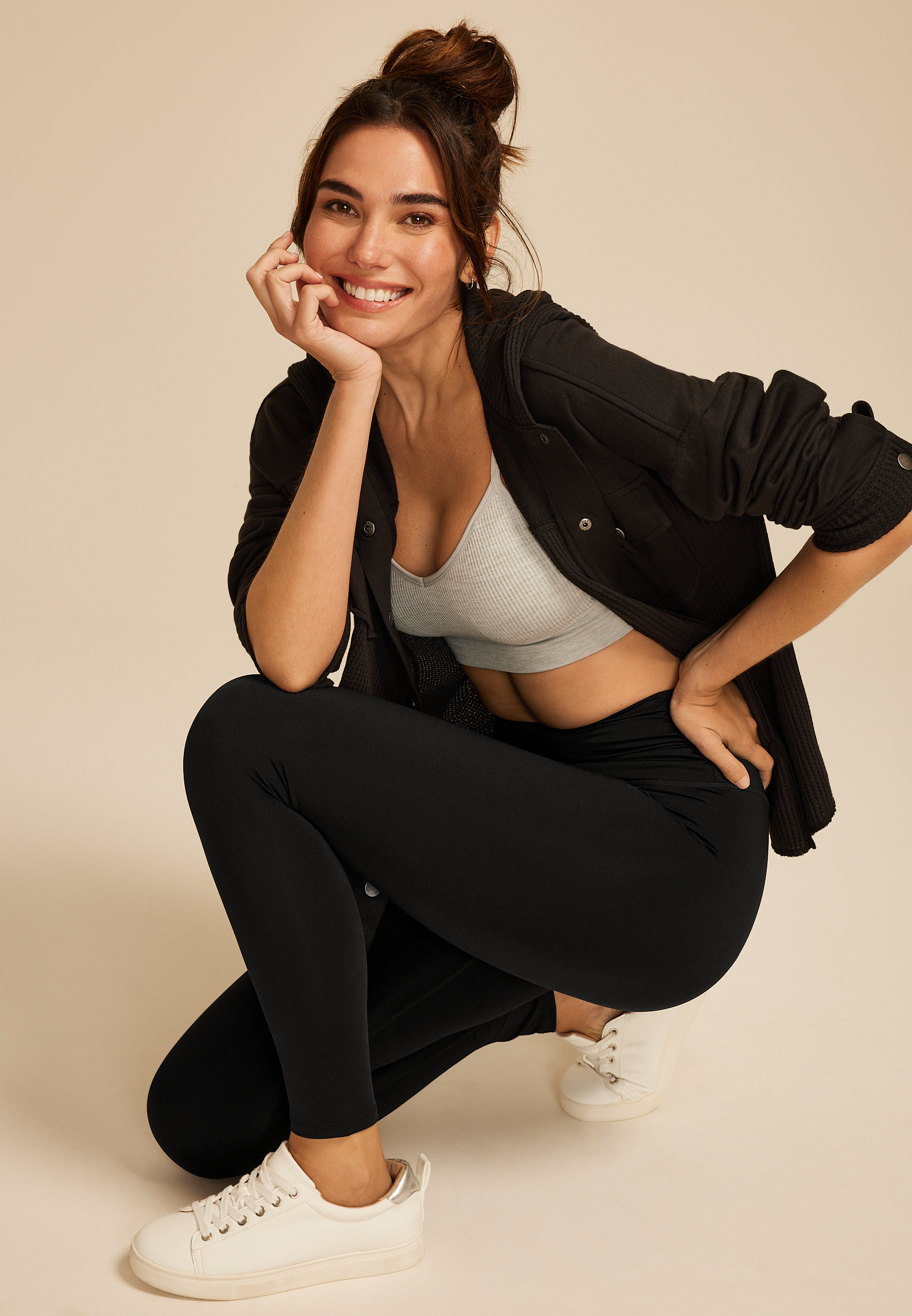 PowerStretch High Rise Side Ruched Legging