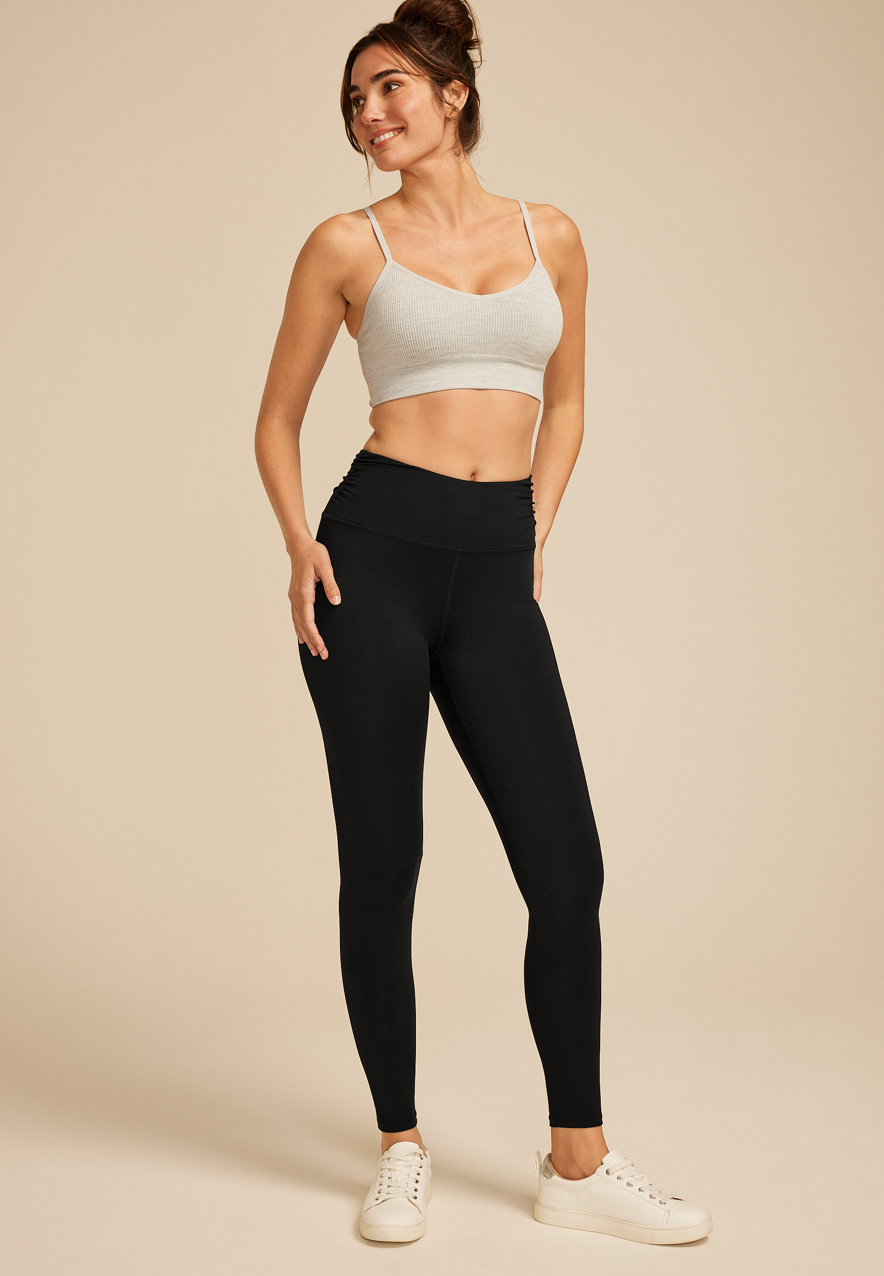 PowerStretch High Rise Side Ruched Legging, C106, large