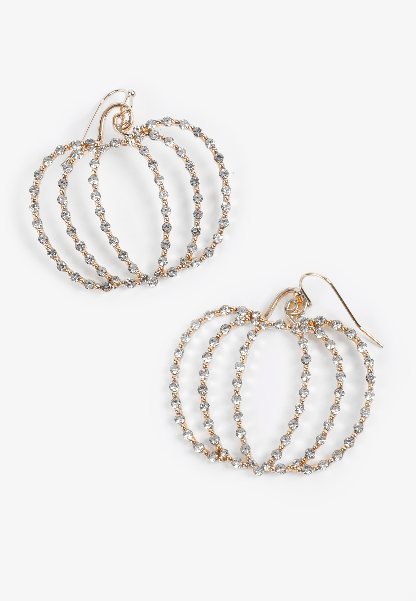 Gold Fall Pave Pumpkin Drop Earrings