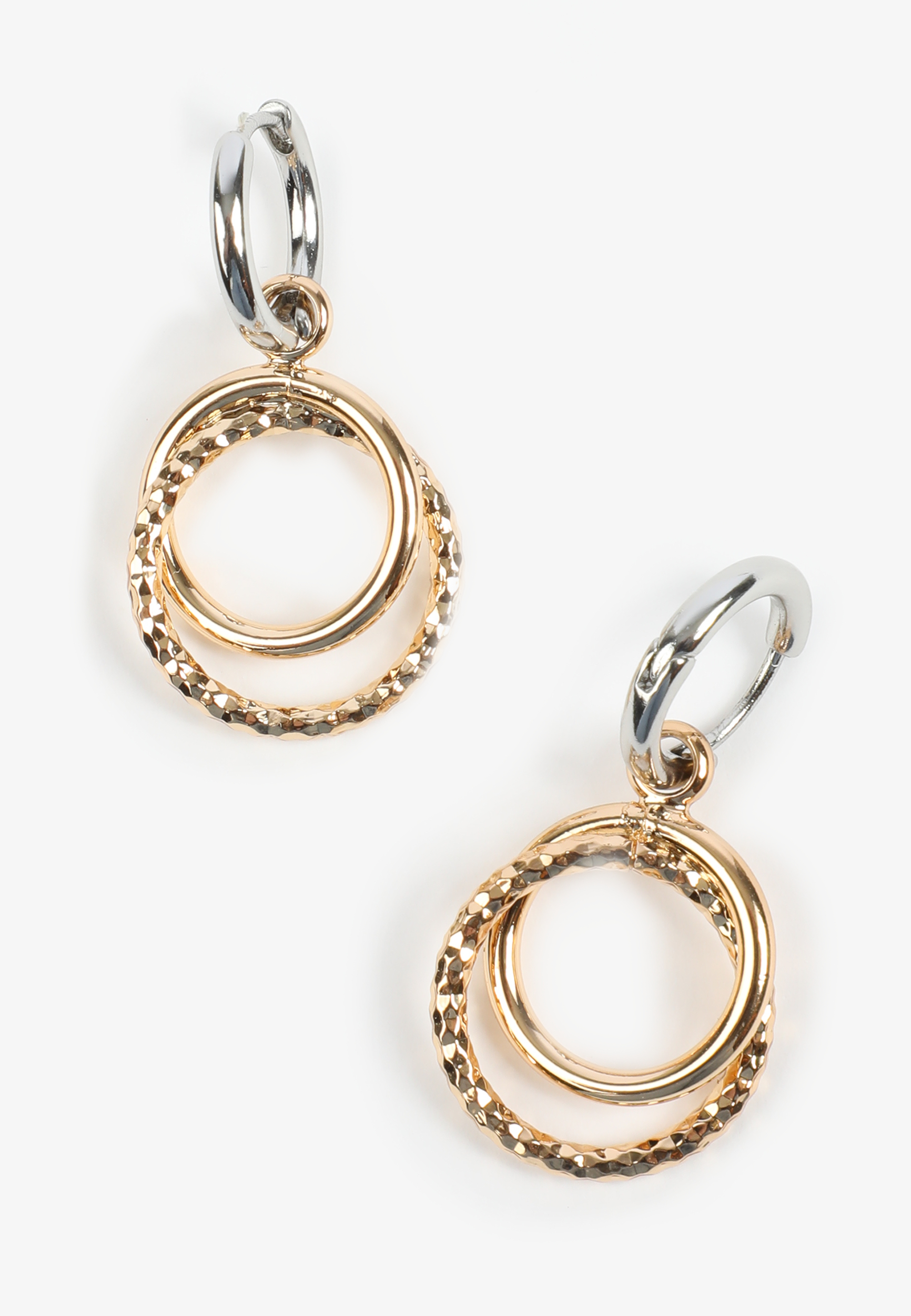 Mixed Metal Interlocking Drop Earrings