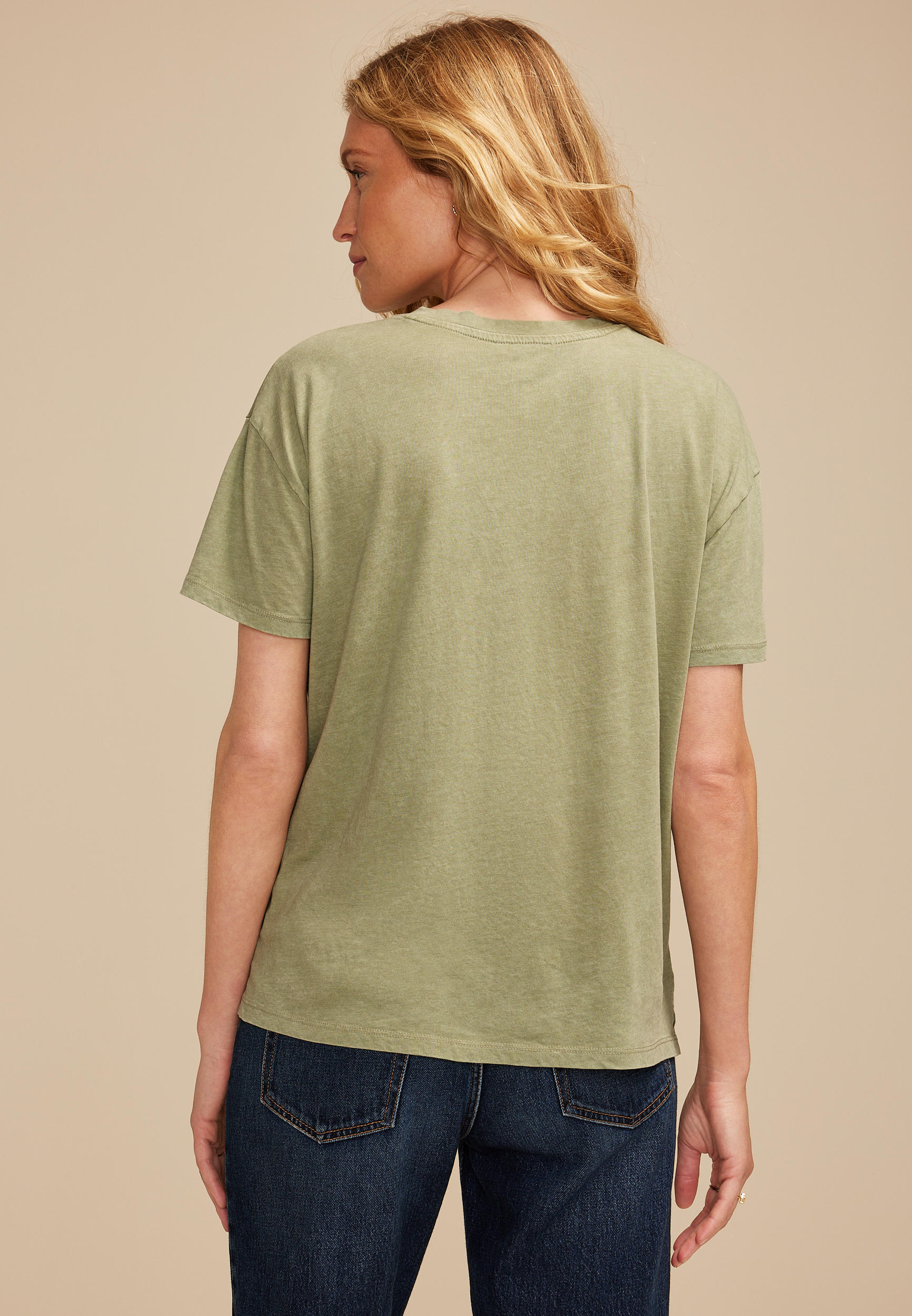 Scattered Floral Relaxed Fit Graphic Tee, GREEN, large