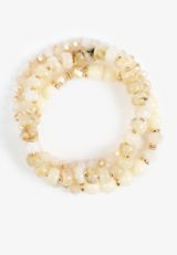 3 Pack Cream Stretch Bracelet Set, C4563, small