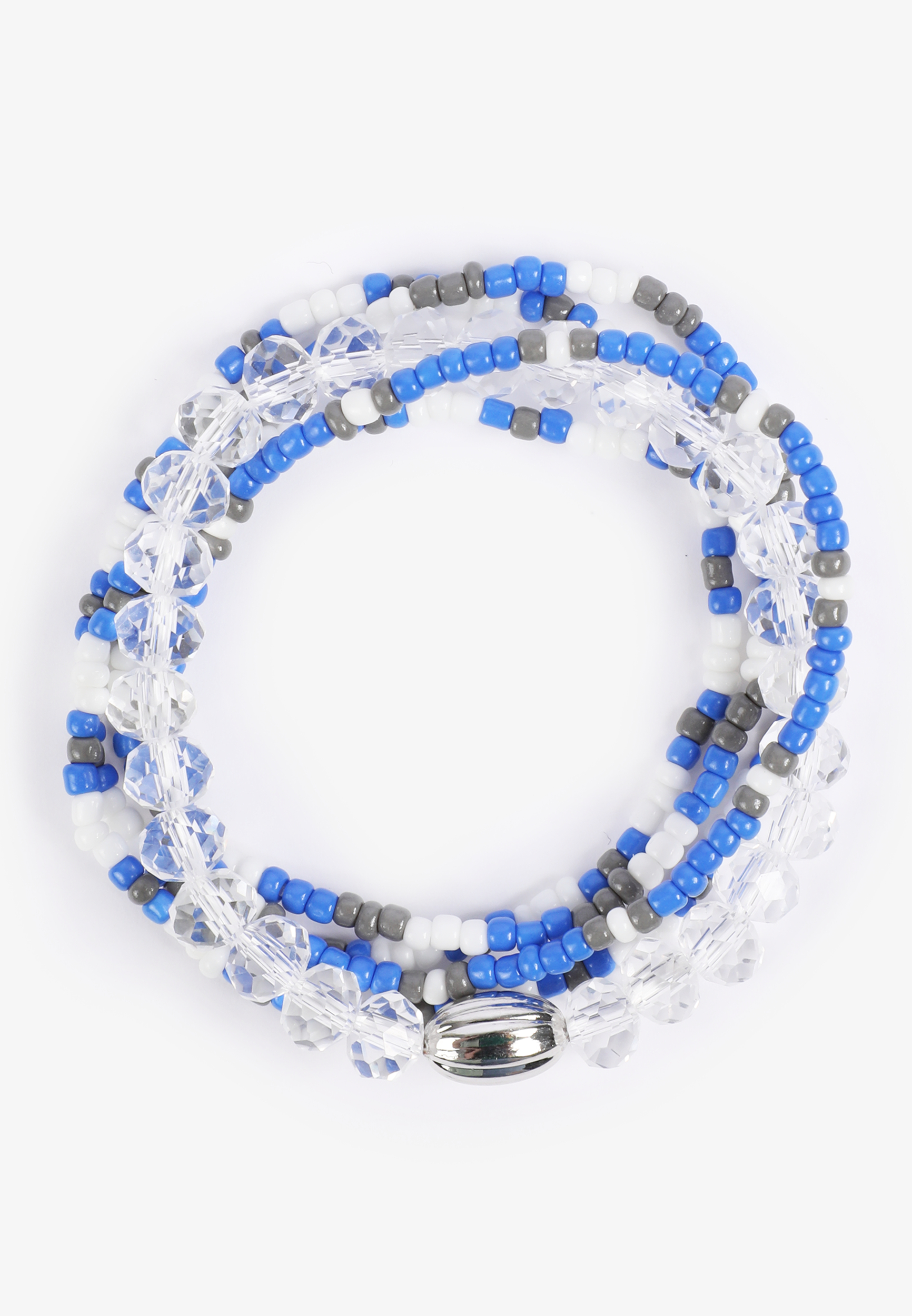 Game Day Royal Blue And White Stretch Bracelet Set