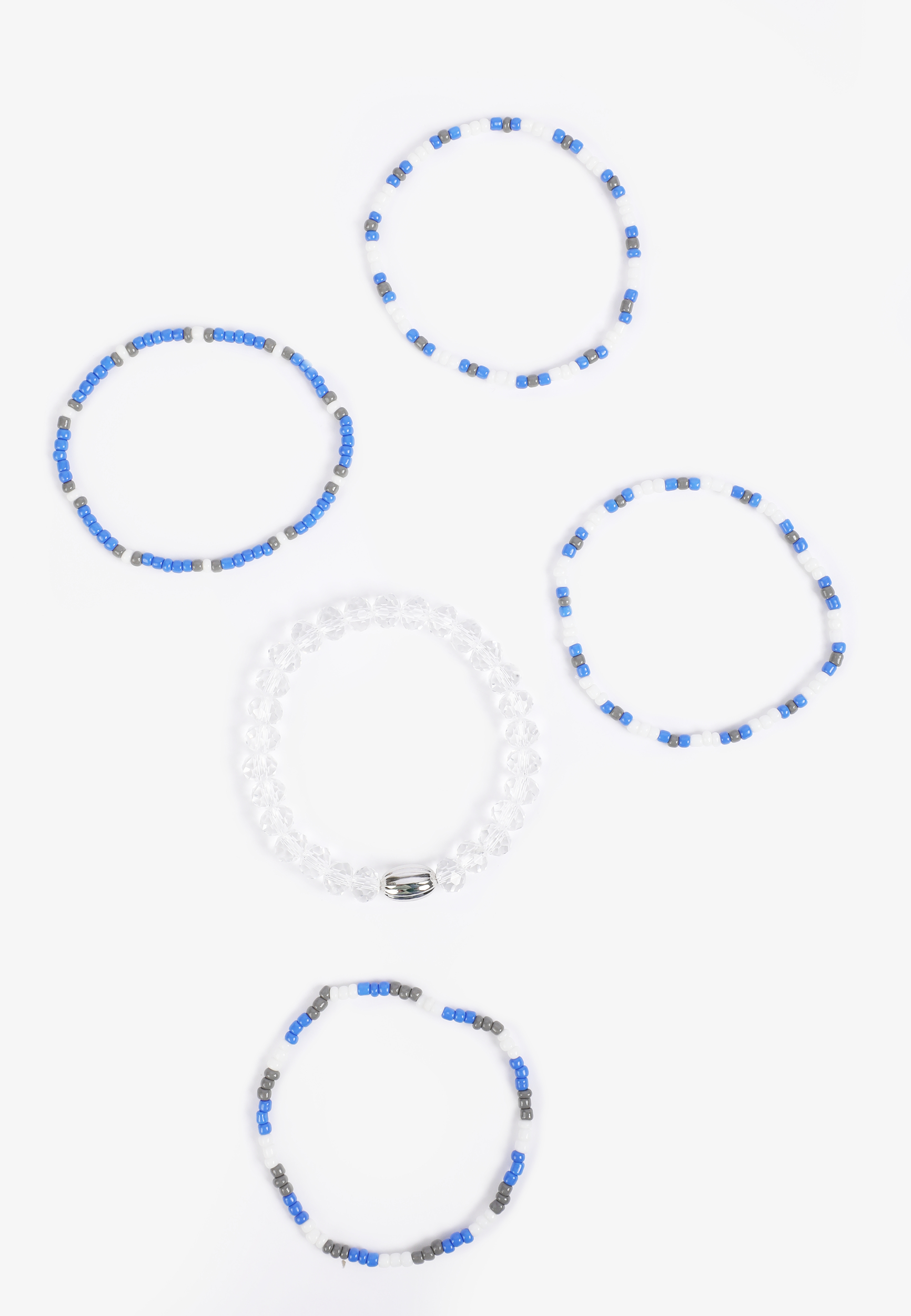 Game Day Royal Blue And White Stretch Bracelet Set, C1524, large