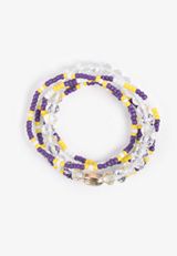 Game Day Purple And Yellow Stretch Bracelet Set, C1524, small
