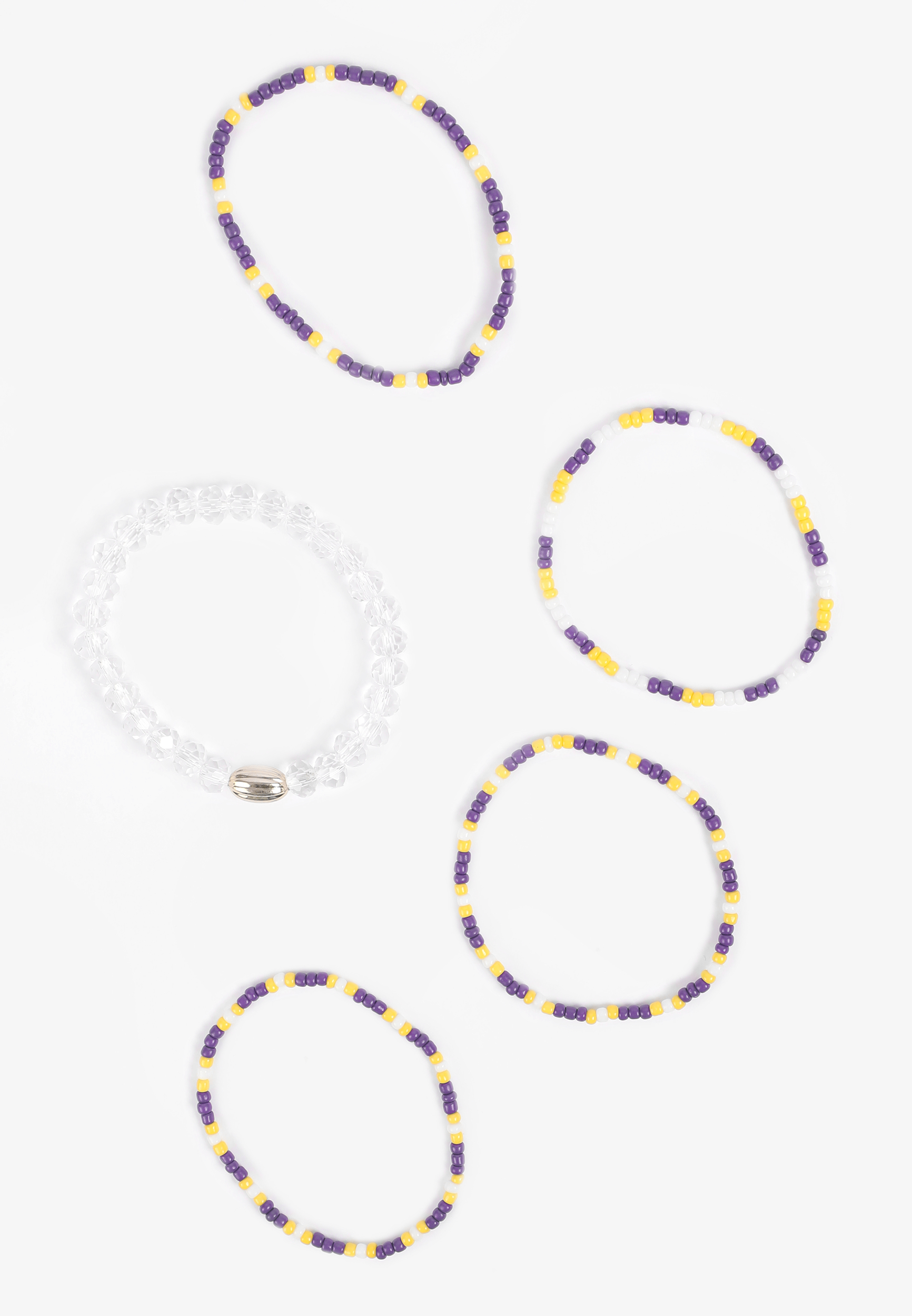 Game Day Purple And Yellow Stretch Bracelet Set, C1524, large