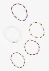 Game Day Purple And Yellow Stretch Bracelet Set, C1524, small