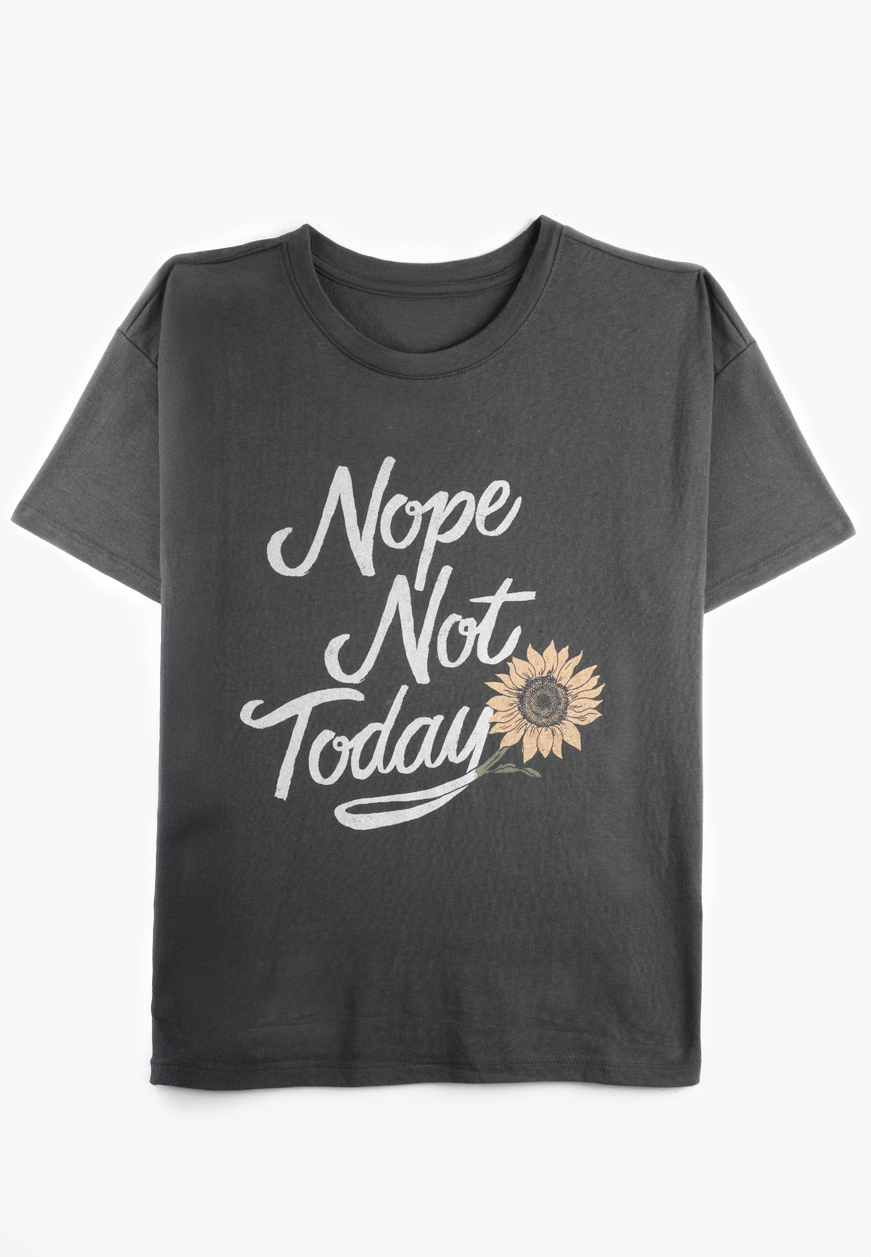 Nope Not Today Sunflower Relaxed Fit Graphic Tee