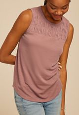 Smocked Yoke Tank Top, C3199, small