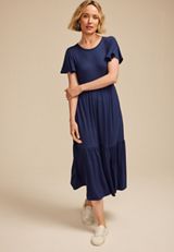24/7 Flutter Sleeve Midi Dress, C180, small